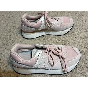 New Balance 574+ Platform Sneakers Pink Suede Women’s Size 9